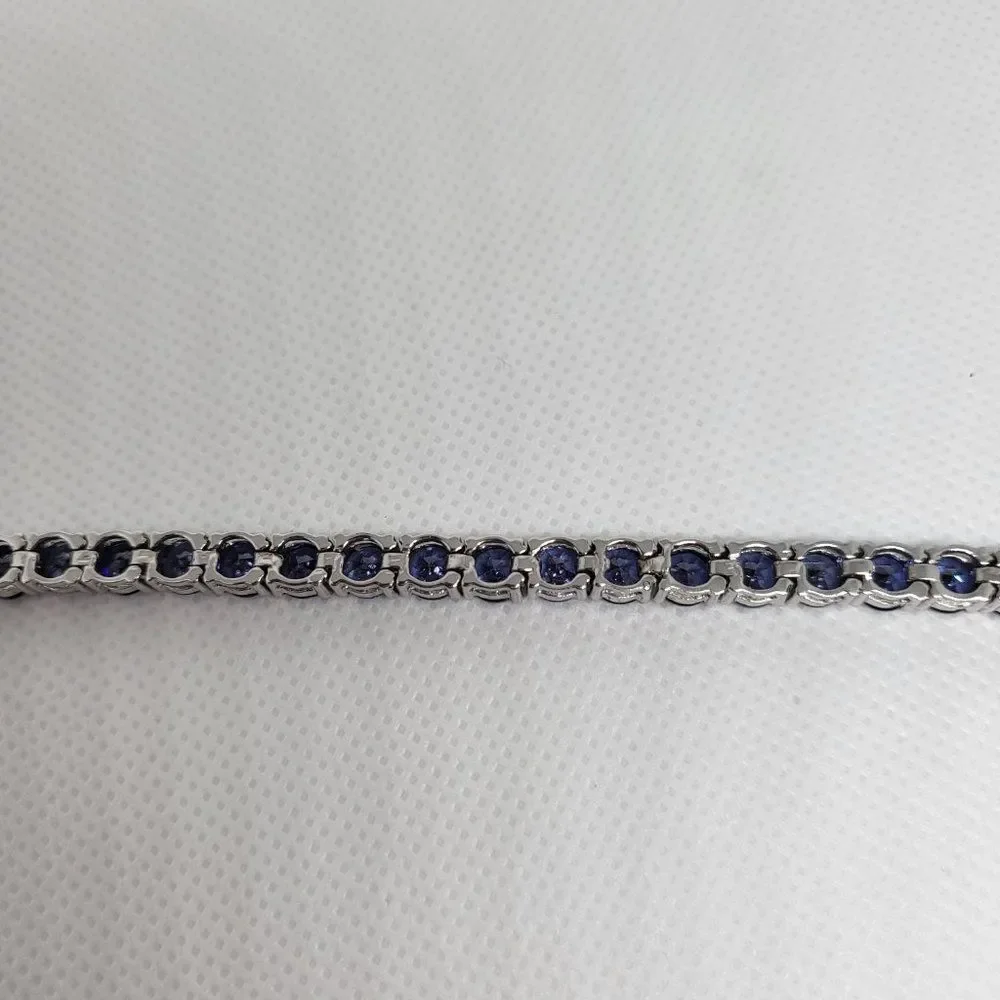 Fluorite Tennis Bracelet in Rhodium Over Sterling Silver
